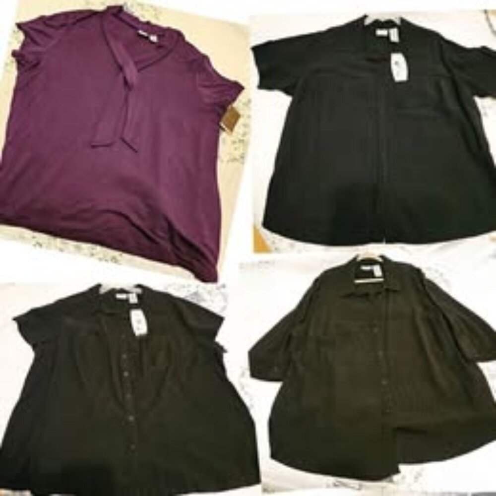 3x/4x Women's Casual Violet Black Shirt Lot of 4 see below